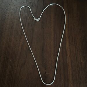 ITALY 925 AGI SILVER CHAIN MATINEE Vintage Italian Necklace 24” 2mm Octagonal